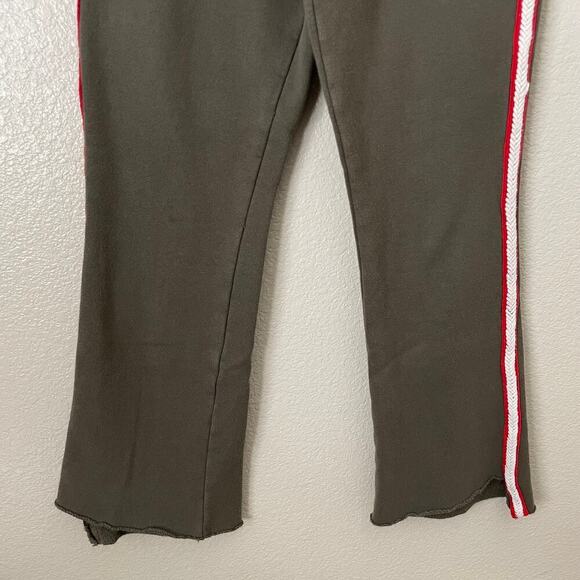 Mother Pants Womens XS Green The lounger Inside Crop Step Fray Stripe Sweatpants - Picture 5 of 14